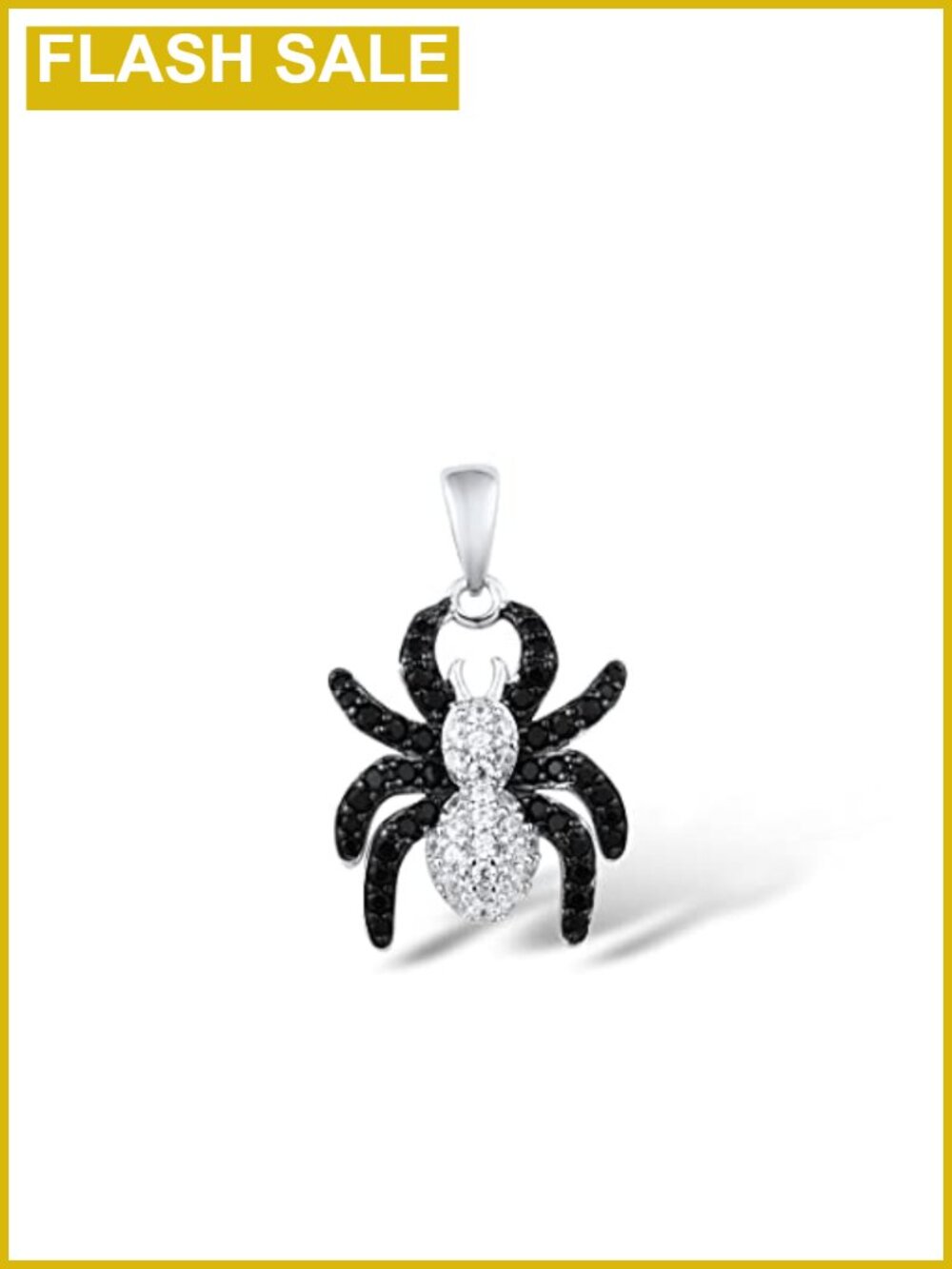 Sterling Silver Spider Pendant Handmade Black Spinel Halloween Charm